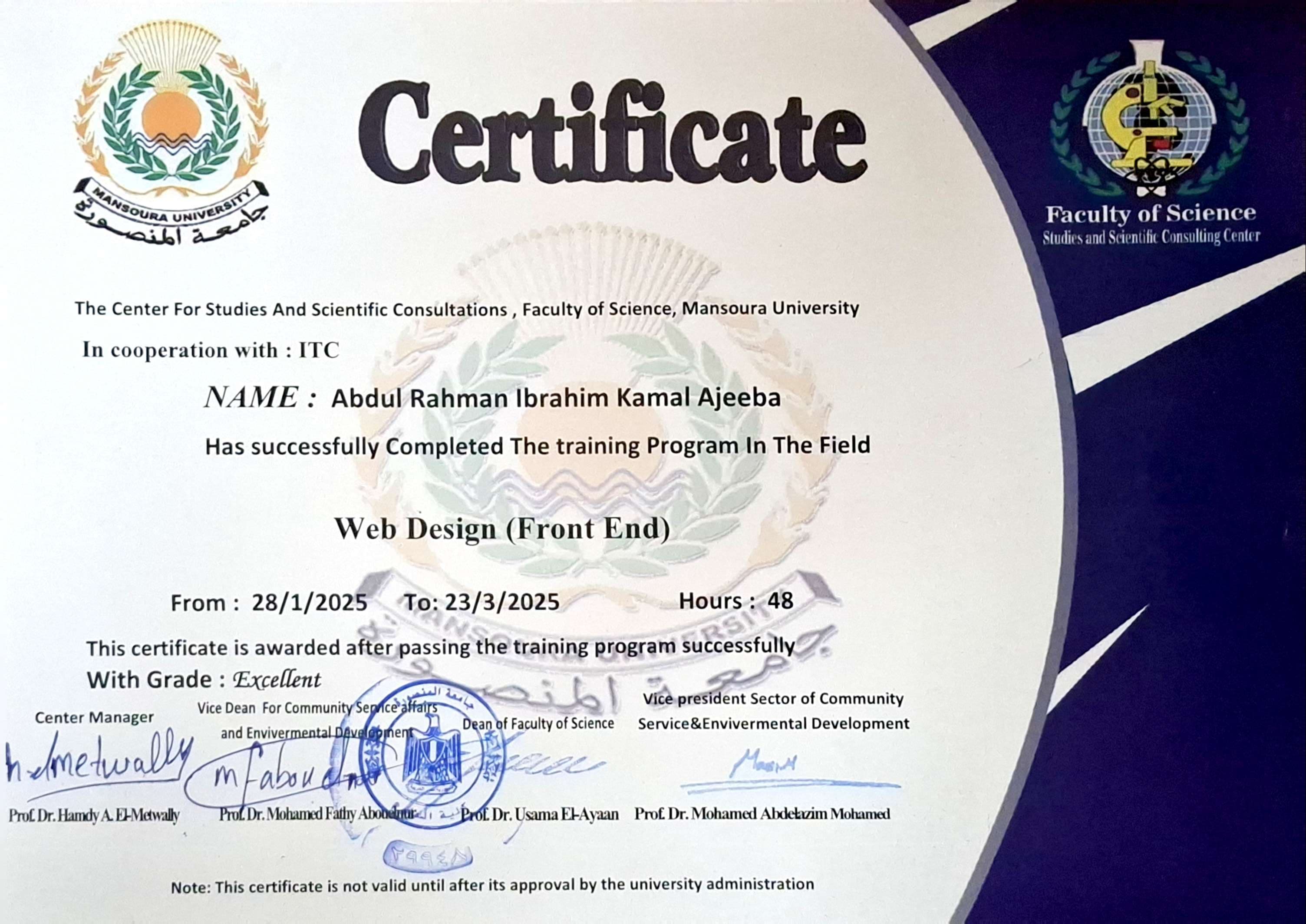 Front-end Web Development Certificate